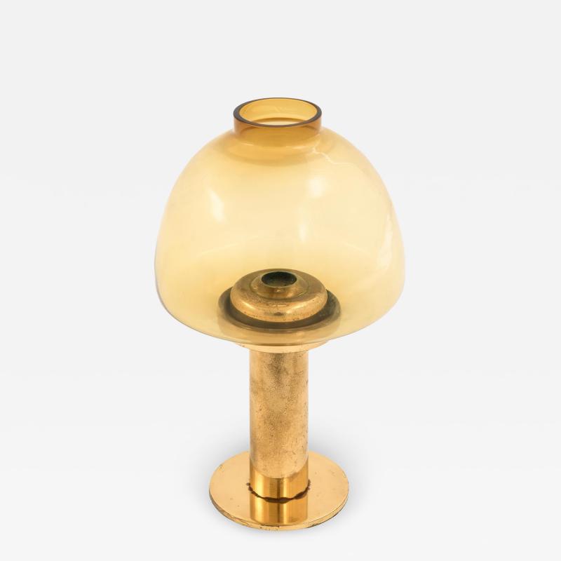 Hans Agne Jakobsson Candlestick In Warm Amber yellow Tone by Hans agne Jakobsson 1950s