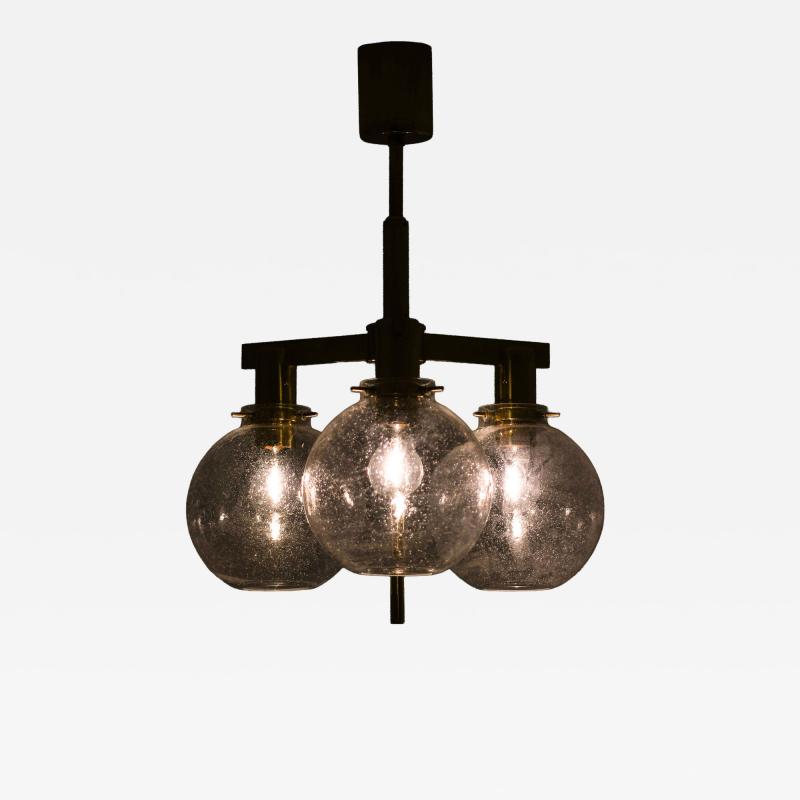 Hans Agne Jakobsson Ceiling Lamp in Brass and Glass by Hans Agne Jakobsson 1950s