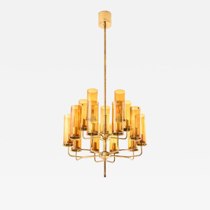 Hans Agne Jakobsson Ceiling Lamp in Brass and Glass by Hans Agne Jakobsson 1960s