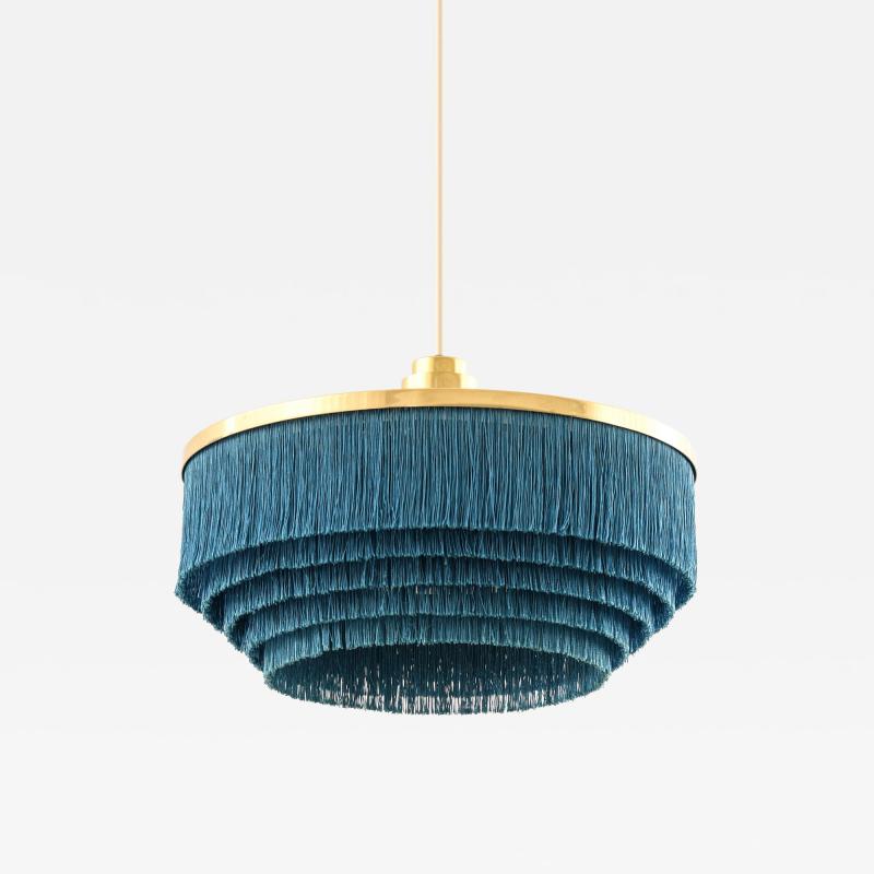 Hans Agne Jakobsson Ceiling Lamp in Brass and Silk by Hans Agne Jakobsson 1960s