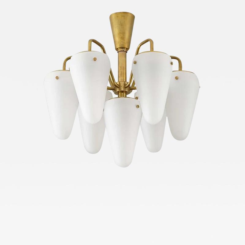 Hans Agne Jakobsson Chandelier in Brass and Glass by Hans Agne Jakobsson