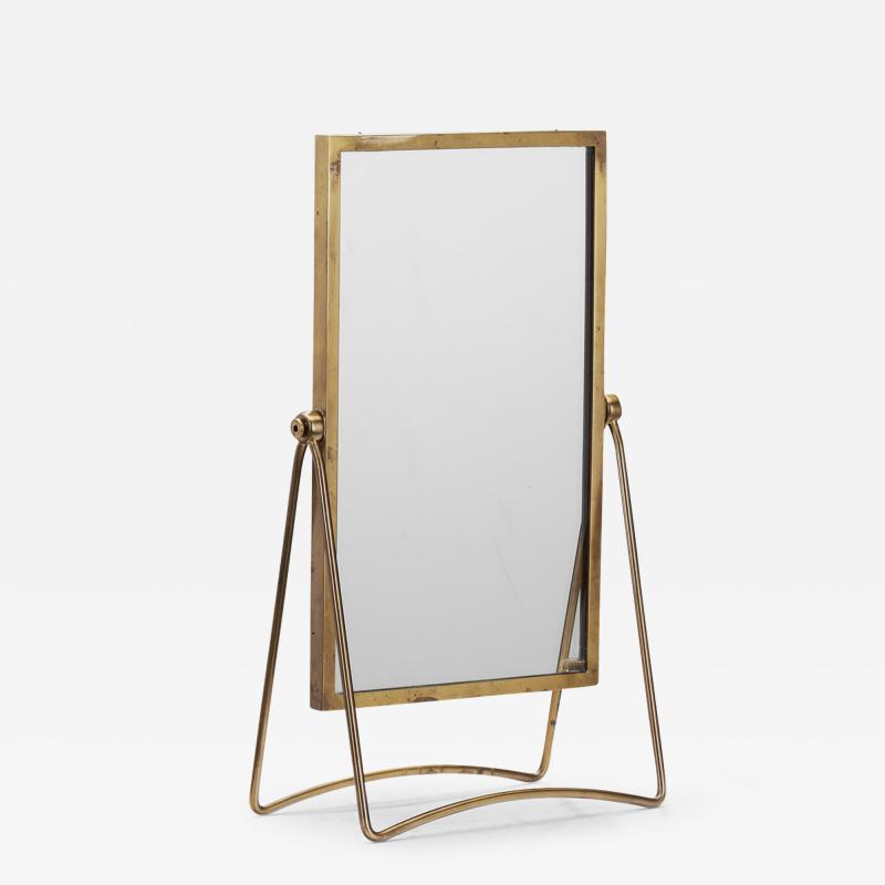 Hans Agne Jakobsson Hans Agne Jakobsson Brass Table Mirror for AB Markaryd Sweden 1960s