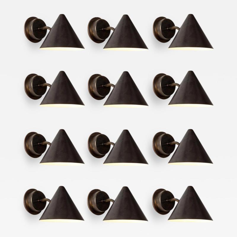 Hans Agne Jakobsson Hans Agne Jakobsson Mini Tratten Patinated Brass Outdoor Sconces
