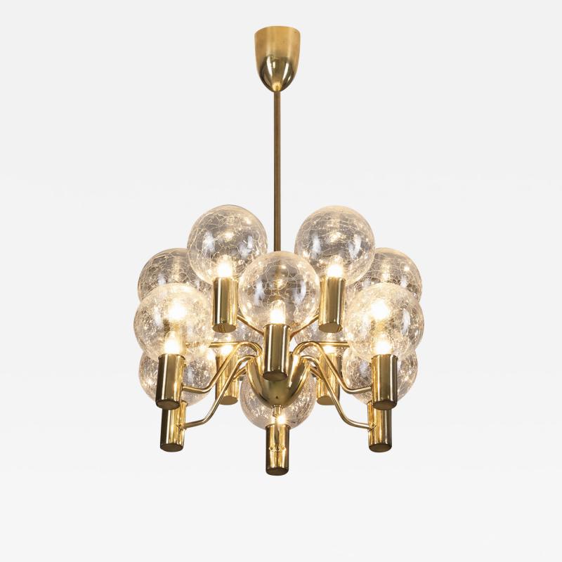 Hans Agne Jakobsson Hans Agne Jakobsson Patricia T372 12 Chandelier for Markaryd Sweden 1960s