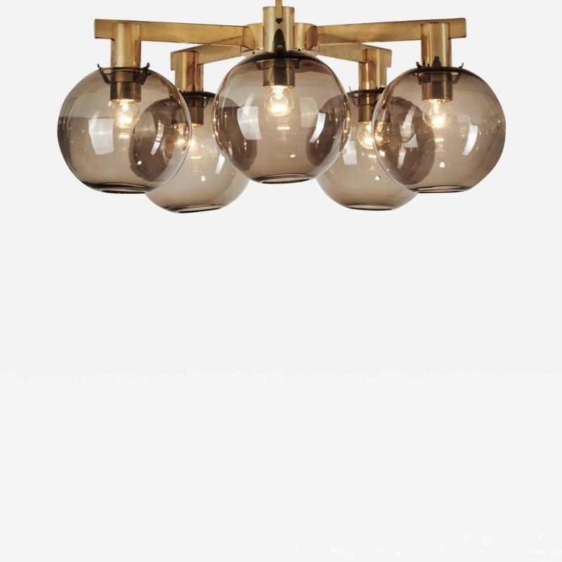 Hans Agne Jakobsson Hans Agne Jakobsson T376 5 Ceiling Light for AB Markaryd Sweden 1960s