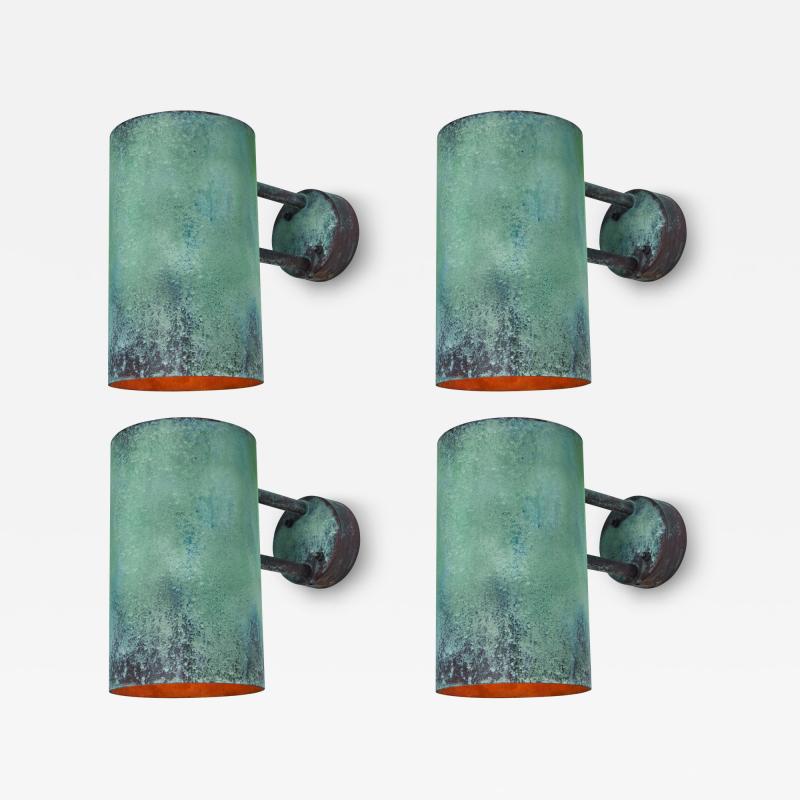 Hans Agne Jakobsson Large Hans Agne Jakobsson C 627 Rulle Verdigris Patinated Outdoor Sconce