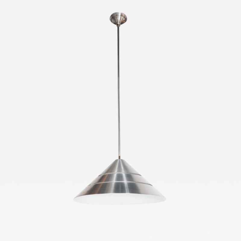 Hans Agne Jakobsson Mid Century Brushed Aluminum Cone Ceiling Pendant by Hans Agne Jakobsson