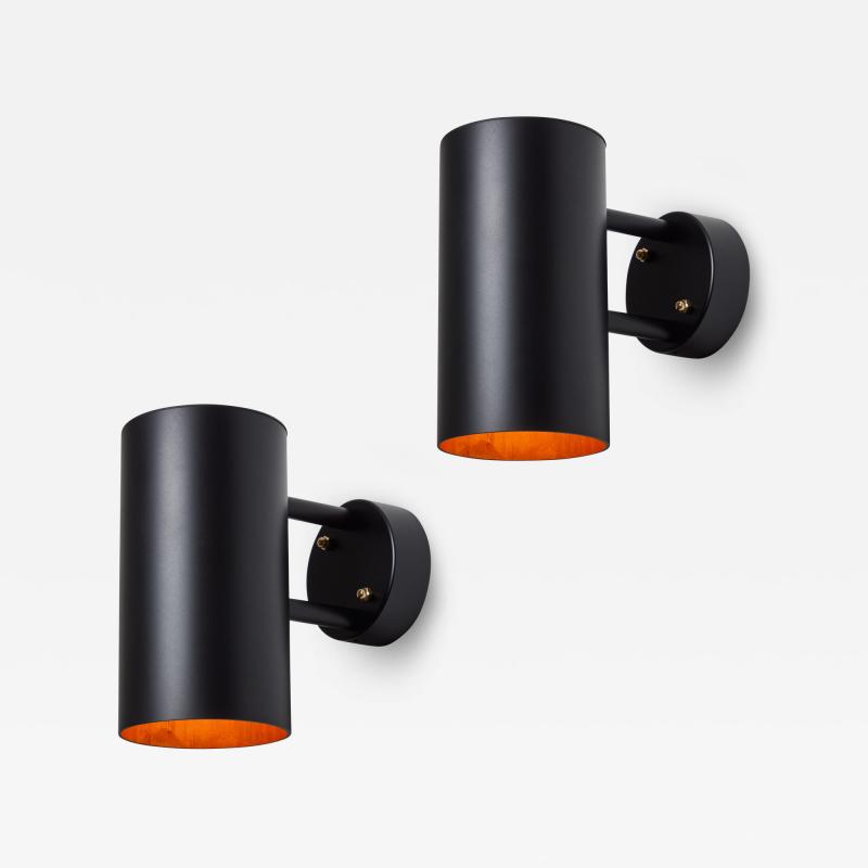 Hans Agne Jakobsson Pair of Hans Agne Jakobsson C627 110 Rulle Outdoor Sconces in Black
