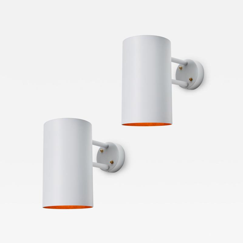 Hans Agne Jakobsson Pair of Large Hans Agne Jakobsson C 627 Rulle Outdoor Sconces in White