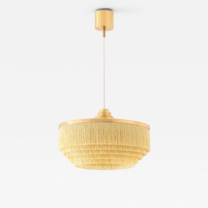 Hans Agne Jakobsson Scandinavian Modern Ceiling Lamp in Brass Silk by Hans Agne Jakobsson 1960s