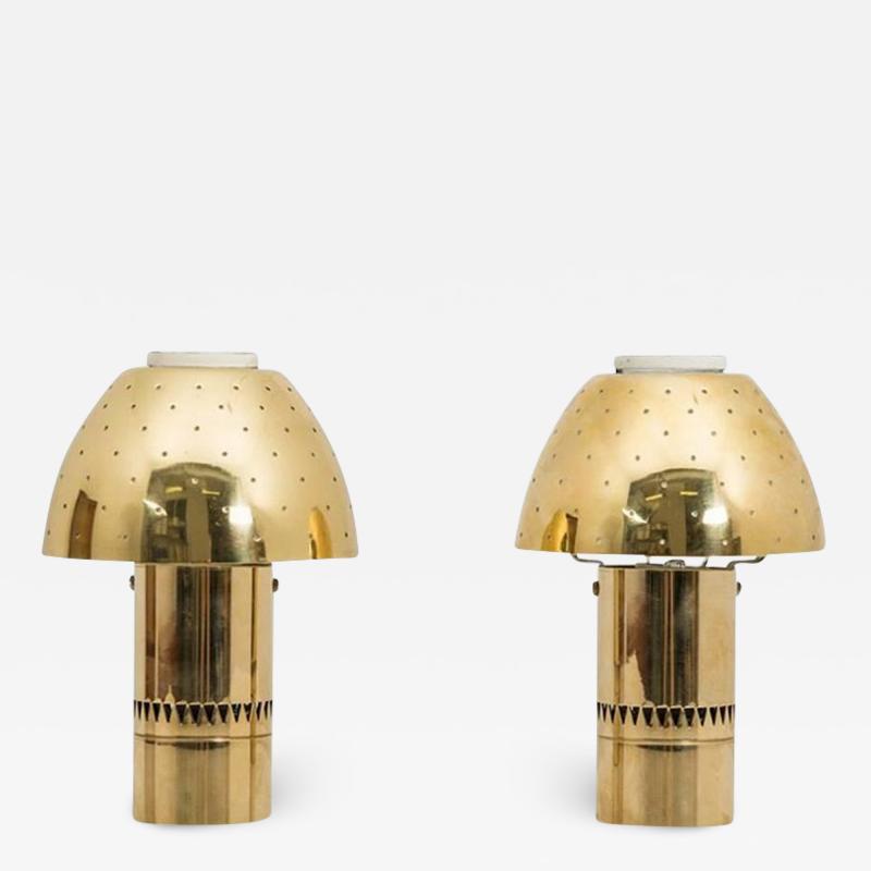 Hans Agne Jakobsson Swedish Table Lamps in Perforated Brass by Hans Agne Jakobsson
