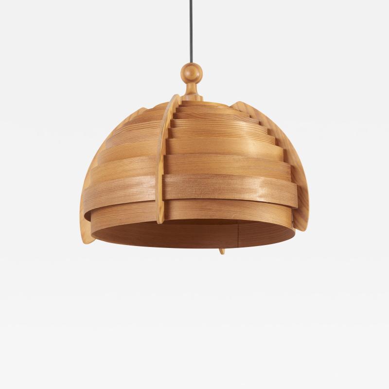 Hans Agne Jakobsson Wooden Pendant Lamp by Hans Agne Jakobsson for AB Ellysett Markaryd Sweden