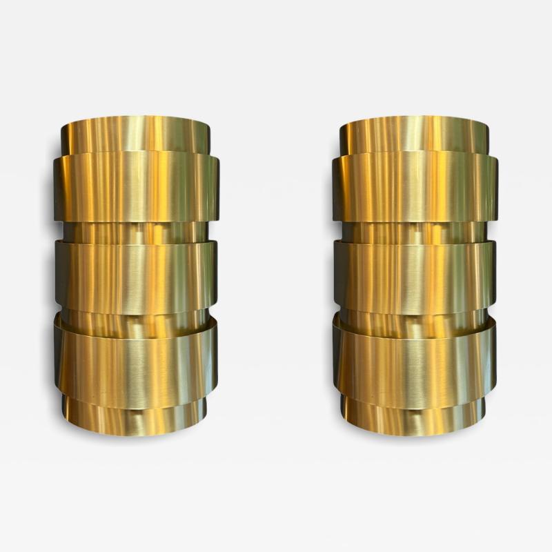 Hans Agnes Jokobsson 1960s Hans Agne Jakobsson Tiered Brass Wall Sconces