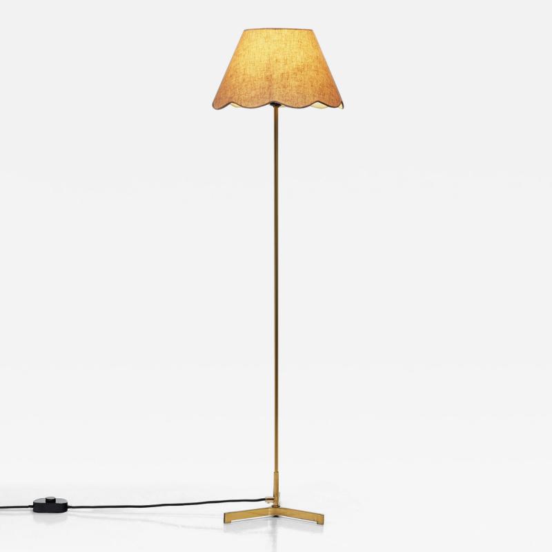 Hans Agnes Jokobsson Hans Agne Jakobsson Model G93 Brass Floor Lamp Sweden 1950s