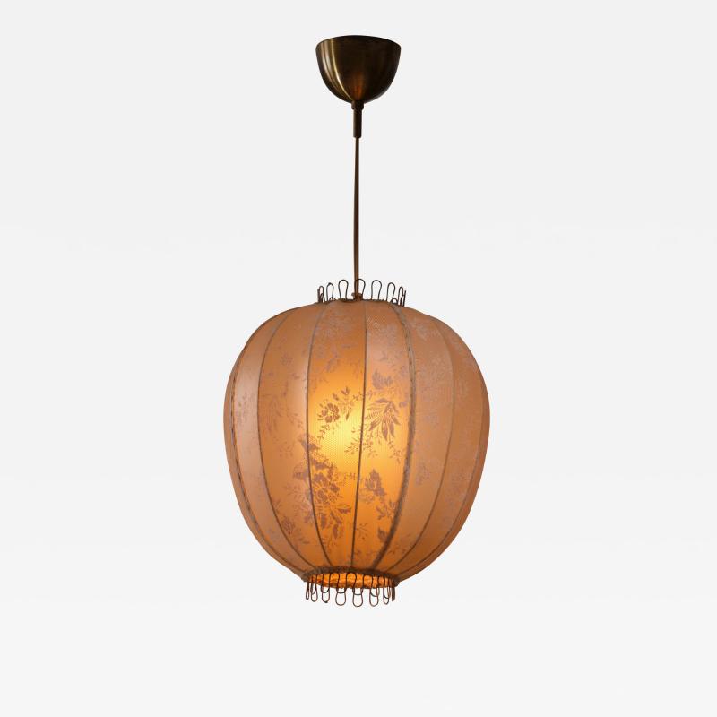 Hans Bergstr m Fabric and brass pendant lamp