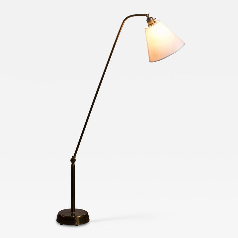 Hans Bergstr m Hans Bergstrom adjustable brass floor lamp for Atelje Lyktan