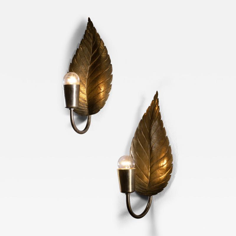 Hans Bergstr m Pair of Hans Bergstr m wall lamps