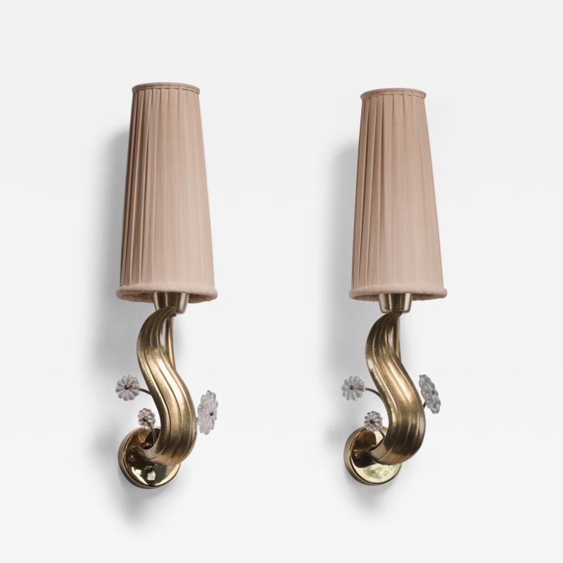 Hans Bergstr m Pair of Hans Bergstrom wall lamps