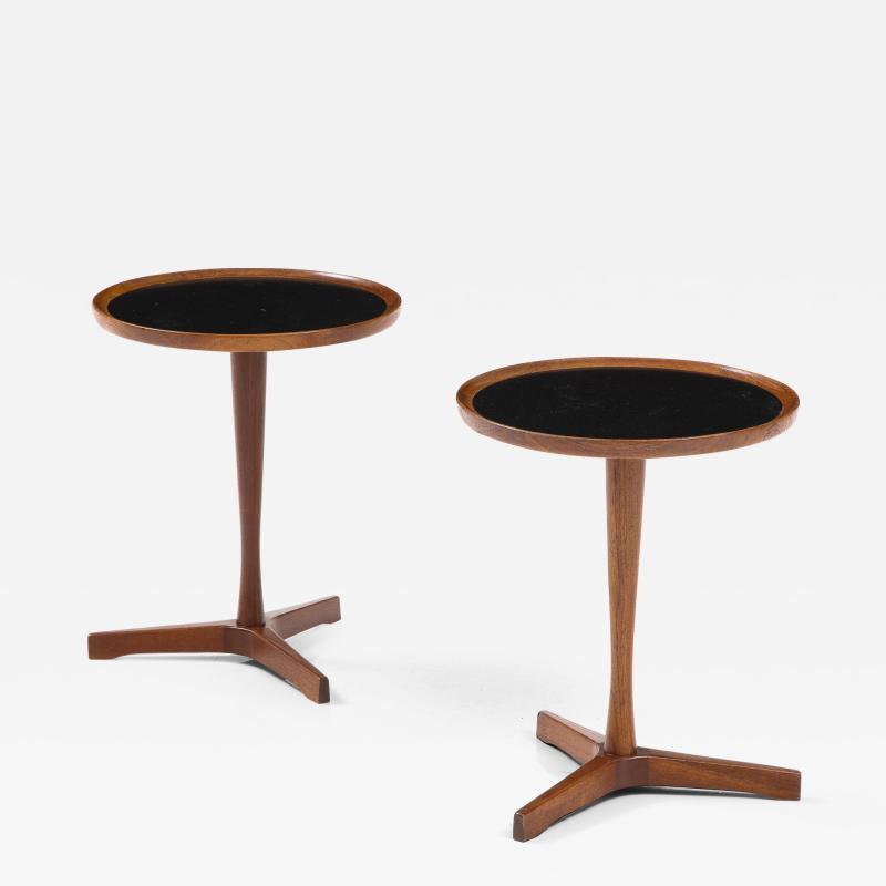 Hans C Andersen 1960s Hans C Andersen Tripod Teak Modernist Side Tables