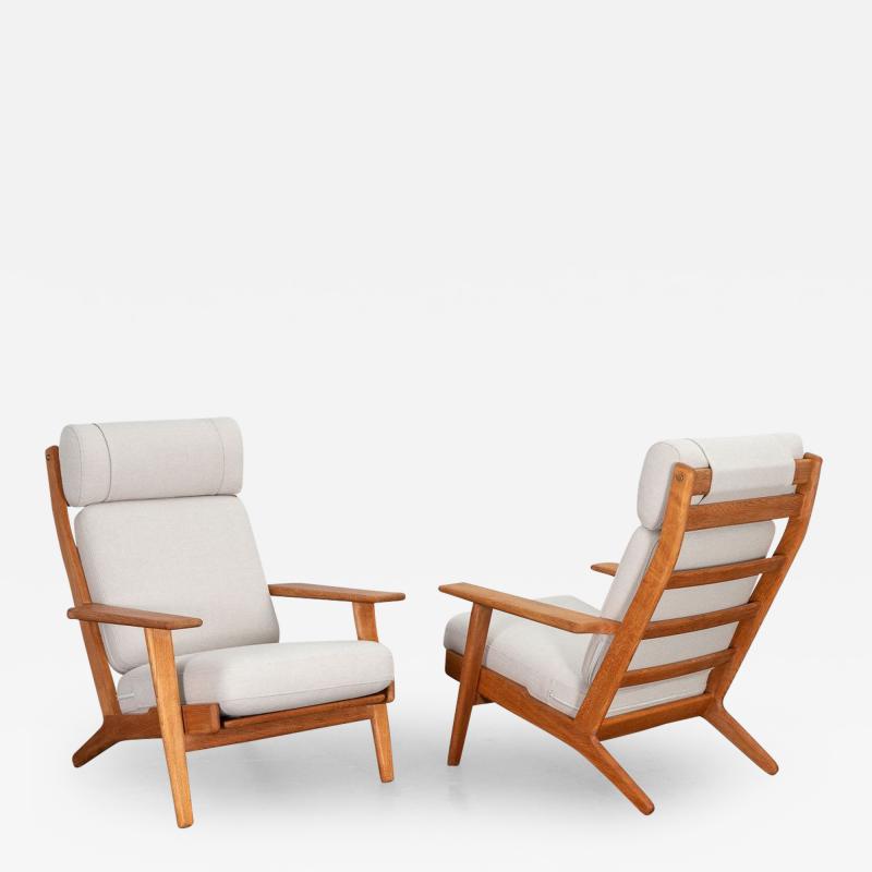 Hans J Wegner GE290A White Oak Lounge Chairs