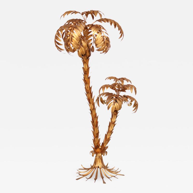 Hans K gl Huge Gilt Metal Two Trunk Palm Tree Floor Lamp by Hans K gl