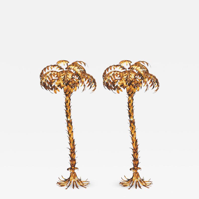 Hans K gl Pair of Huge Matched Hans K gl Palm Tree Floor Lamps