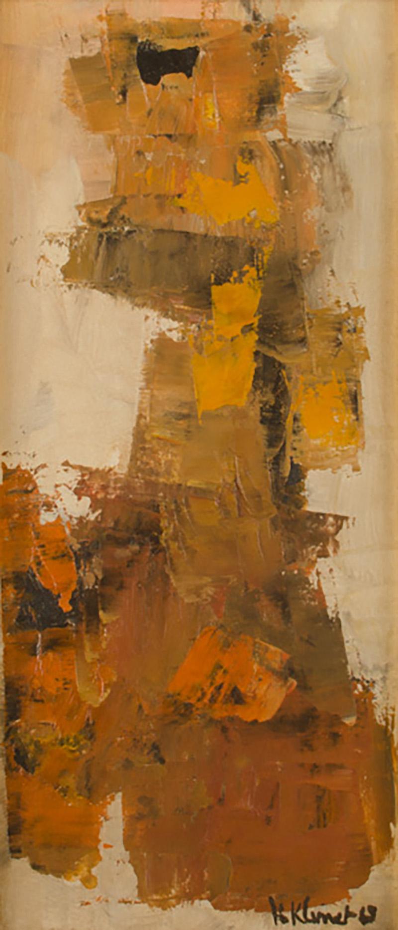 Hans Kline Abstract in Earth Tones by Hans Kline Canadian 1924 1994 