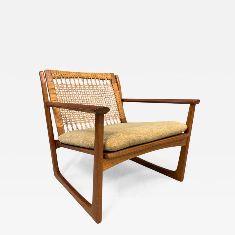 Hans Olsen Hans Olsen Teak and Cane Lounge Chair for Juul Kristensen Midcentury