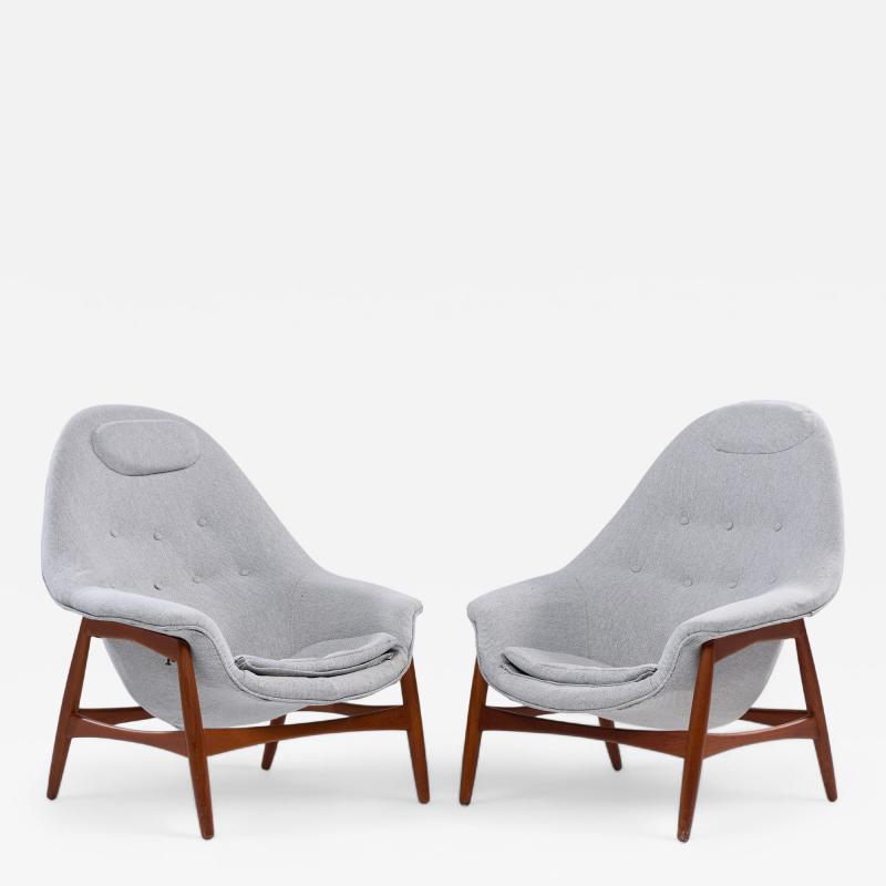 Hans Olsen Hans Olsen for Bramin M bler Mid Century Danish Sculptural Lounge Chairs Pair