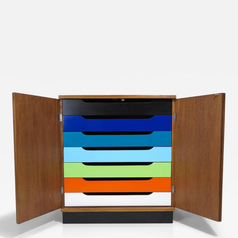 Hans Olsen Mid Century Multicolored Dresser Cabinet