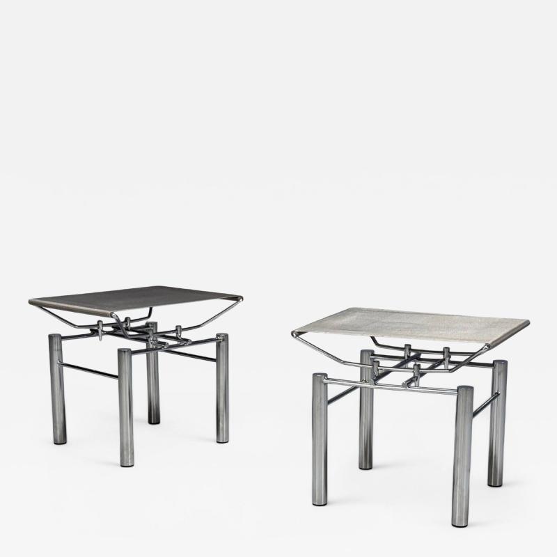 Hans Ullrich Bitsch Chrome Plated Steel Aluminum Stools Germany 1980s