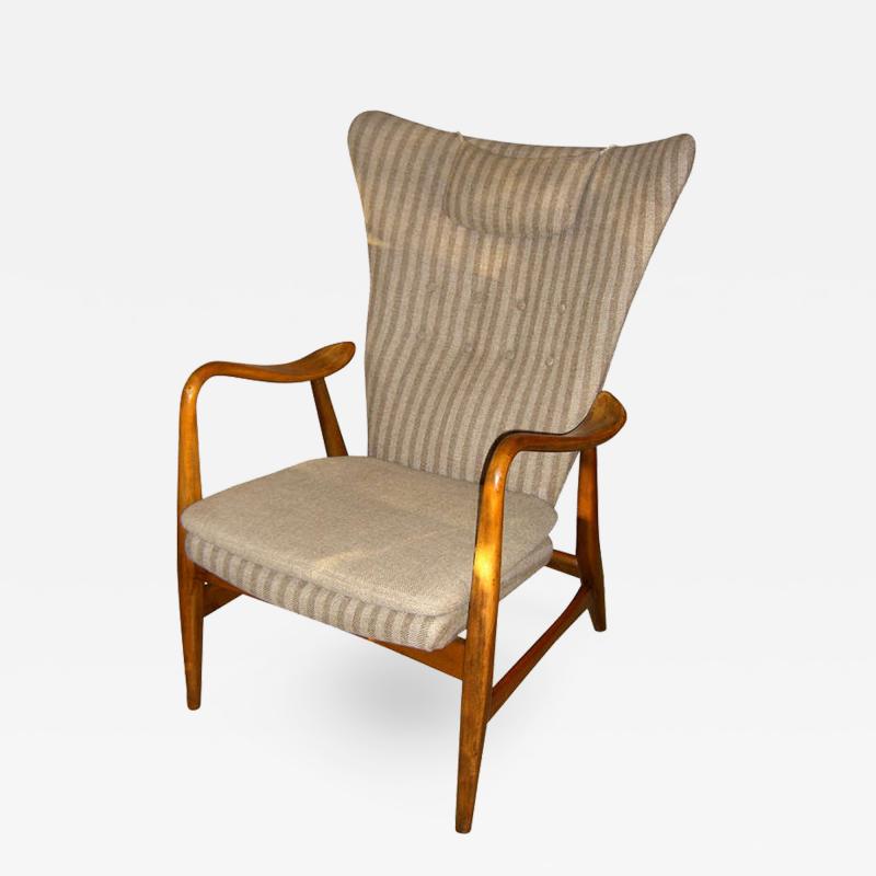 Hans Van de Bovenkamp Danish Modern Wingback Armchair by Bovenkamp