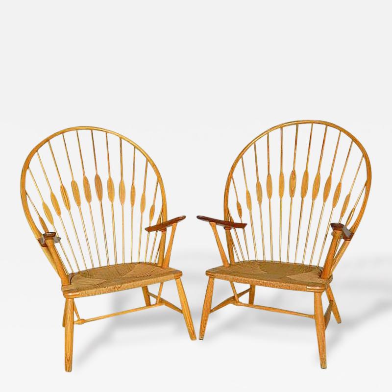 Hans Wegner 2 Vintage Peacock Chairs by Hans Wegner c 1960