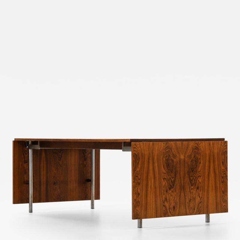Hans Wegner Dining Table Model AT 319 in Rosewood and Steel by Hans J Wegner 1960s