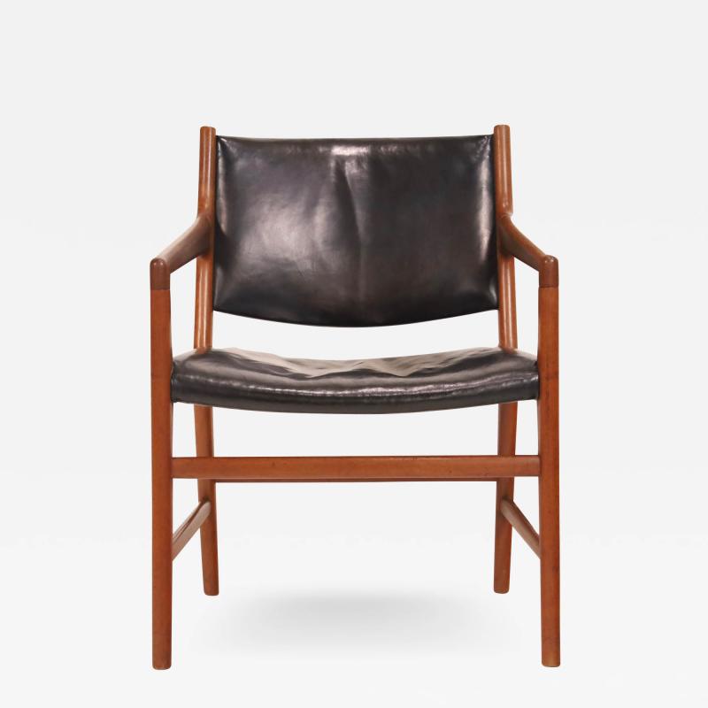 Hans Wegner Extremely Rare Teak Leather Armchair Designed by Hans Wegner