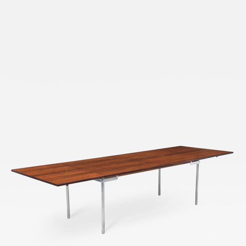 Hans Wegner Hans J Wegner AT 319 Rosewood Steel Drop Leaf Dining Table for Andreas Tuck