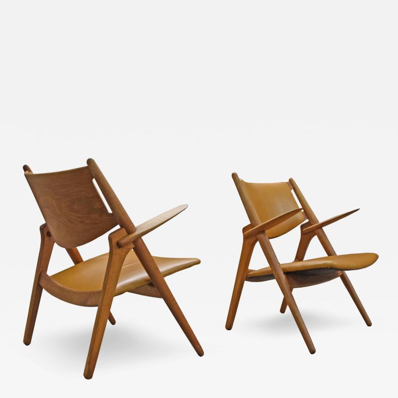 Hans Wegner Hans J Wegner Pair Easy Chairs CH28 for Carl Hansen