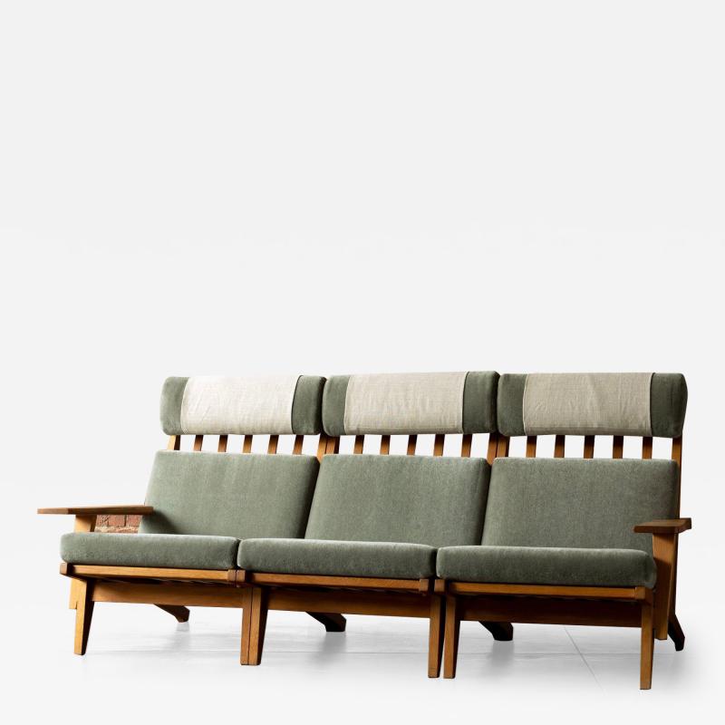 Hans Wegner Hans Wegner GE 375 Three Seat Sofa in Oak Denmark 1960s