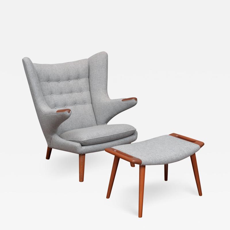 Hans Wegner Hans Wegner Papa Bear Chair and Ottoman for A P Stolen