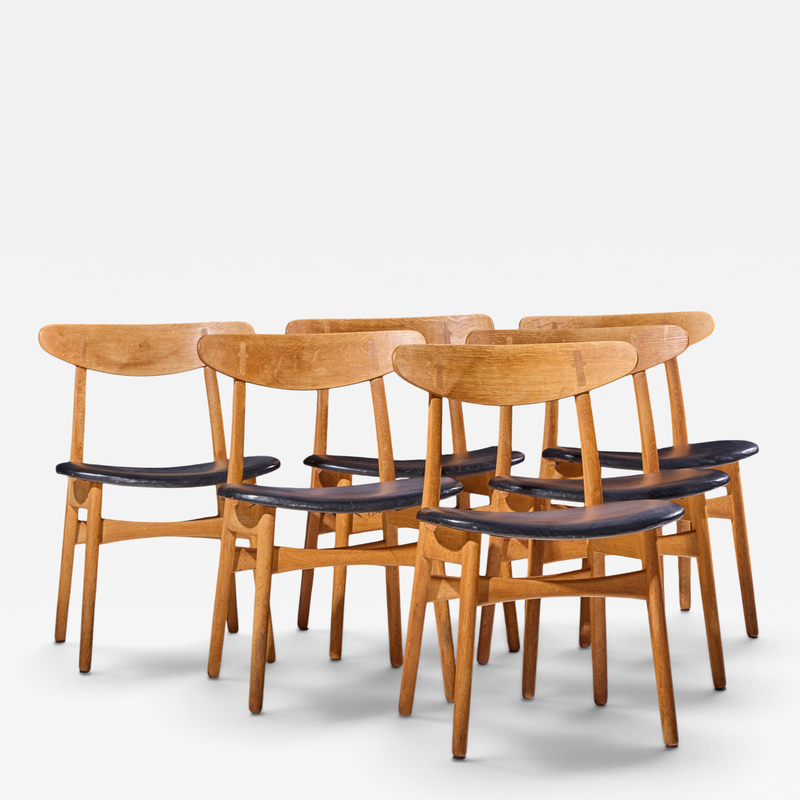 Hans Wegner Hans Wegner for Carl Hansen CH30 Danish Teak and Oak Dining Chairs Set of 6