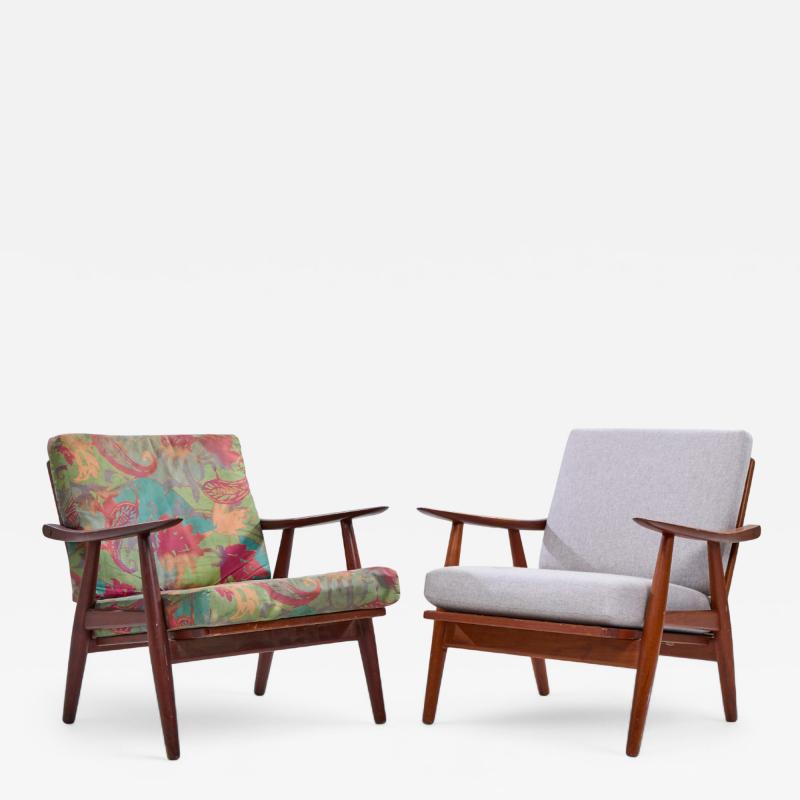 Hans Wegner Hans Wegner for Getama GE270 Mid Century Teak Lounge Chairs Pair
