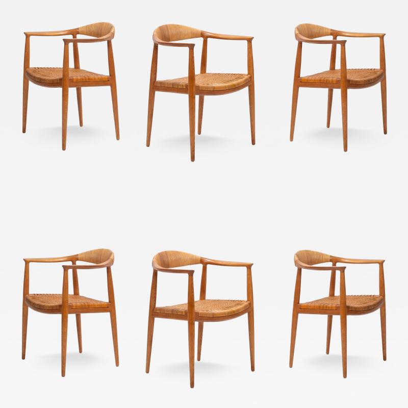 Hans Wegner Hans Wegner for Johannes Hansen The Chair Dining Chairs Set of Six in Oak 1960