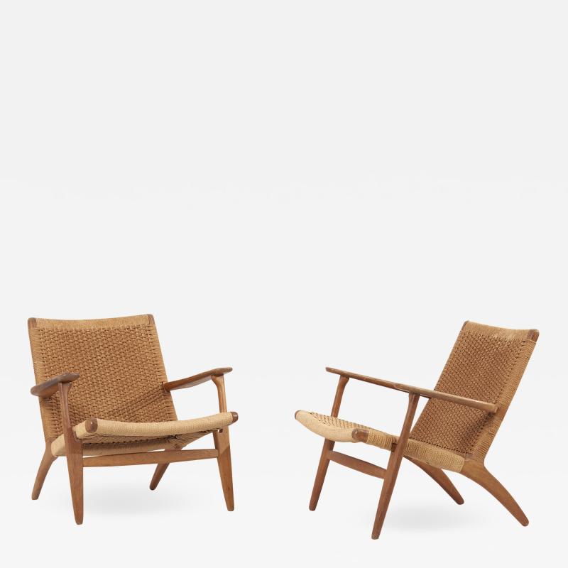 Hans Wegner Pair of Early Hans J Wegner Easy Chairs CH 25 