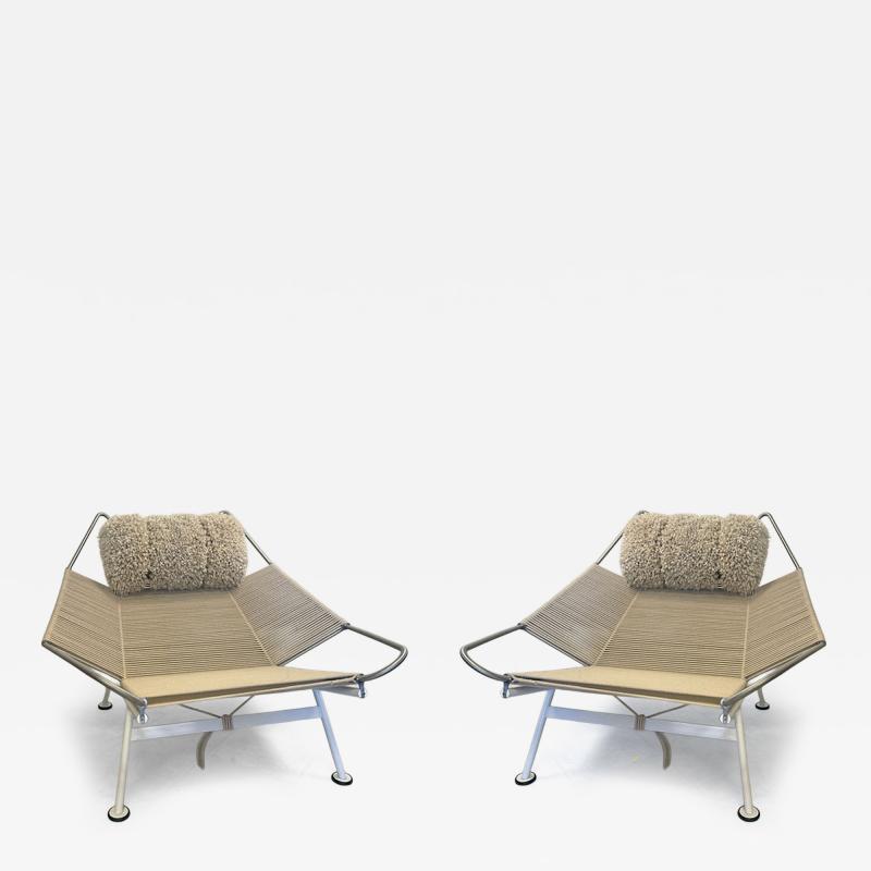 Hans Wegner Pair of Hans Wegner PP225 Flag Halyard Chairs Danish Modern Icon