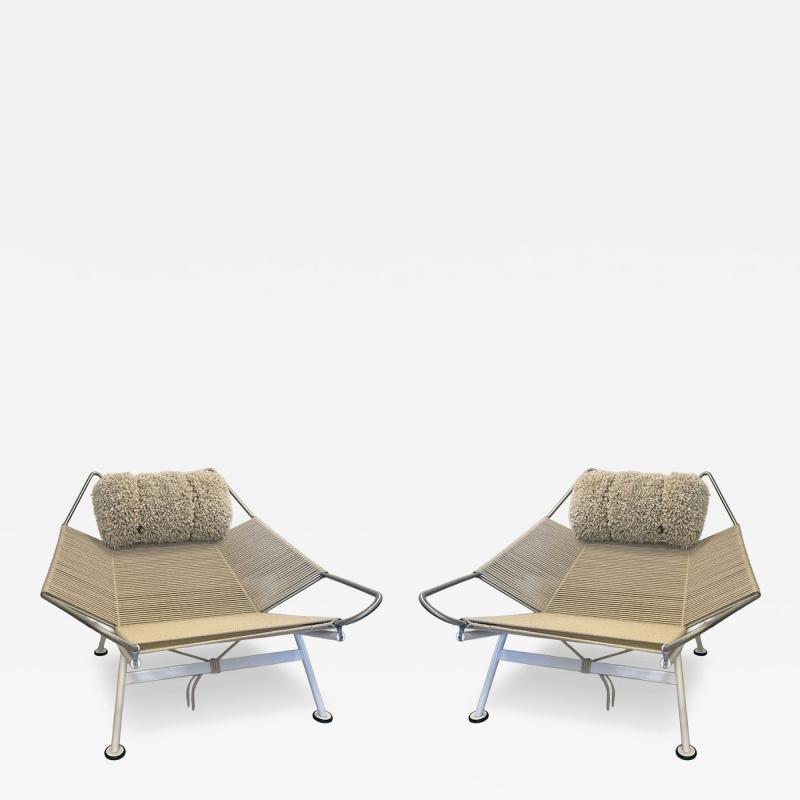Hans Wegner Pair of Hans Wegner PP225 Flag Halyard Chairs Danish Modern Icon