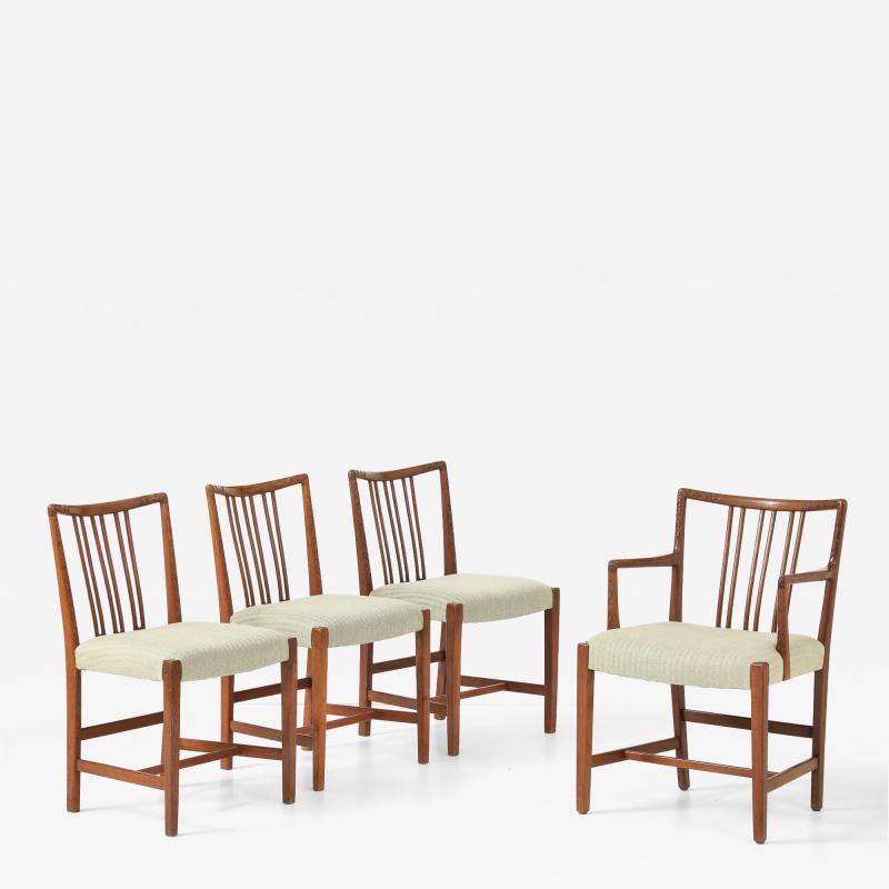 Hans Wegner Rare set of four early Hans Wegner dining chairs