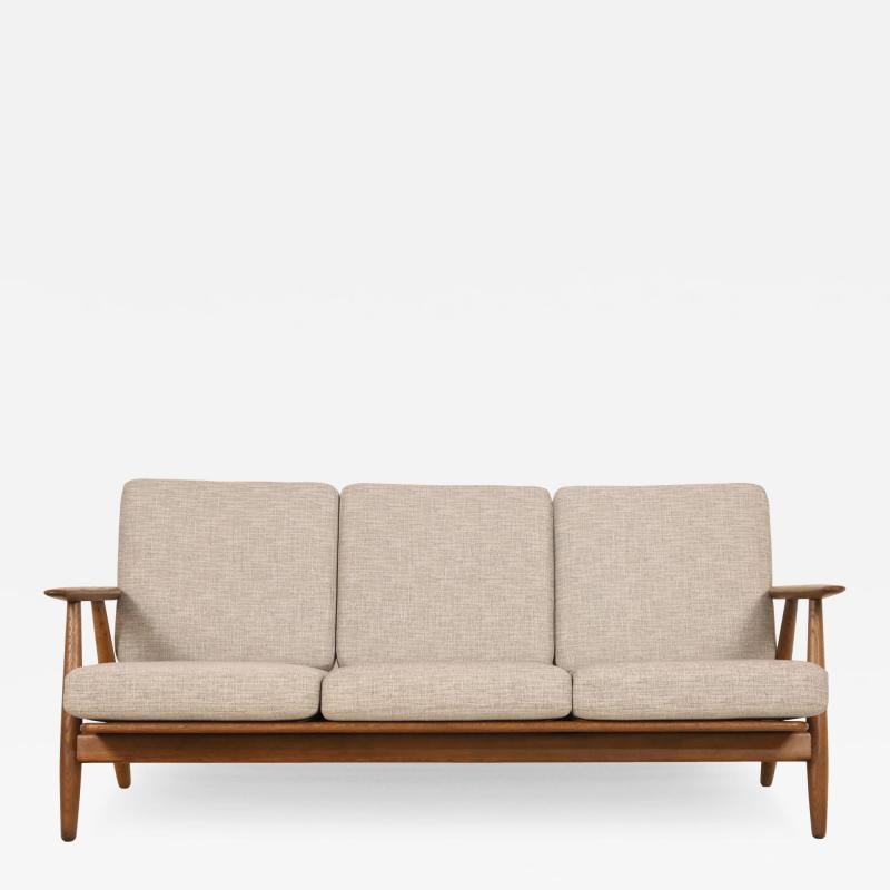 Hans Wegner Scandinavian Moderrn Three Place Cigar Sofa by Hans Wegner