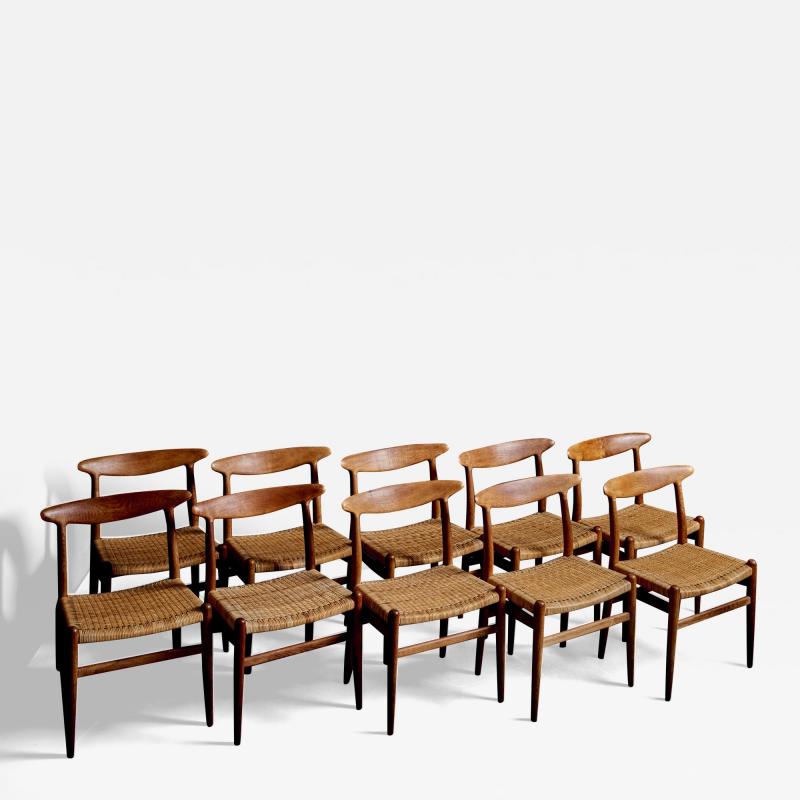 Hans Wegner Set of 10 Hans Wegner W2 Chairs for C M Madsen