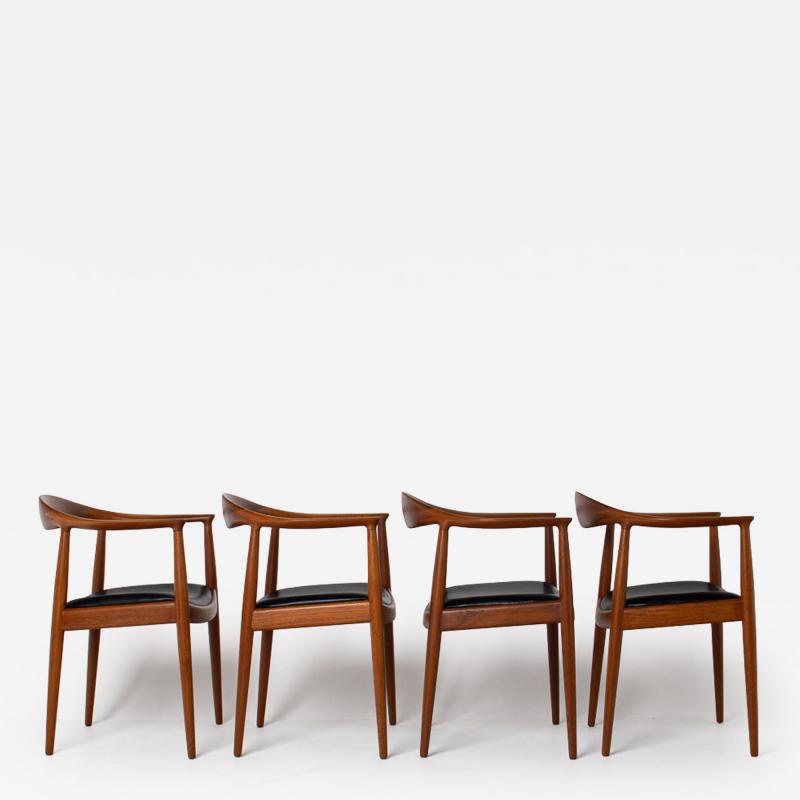 Hans Wegner Set of 4 Round Chairs by Hans J Wegner for Johannes Hansen