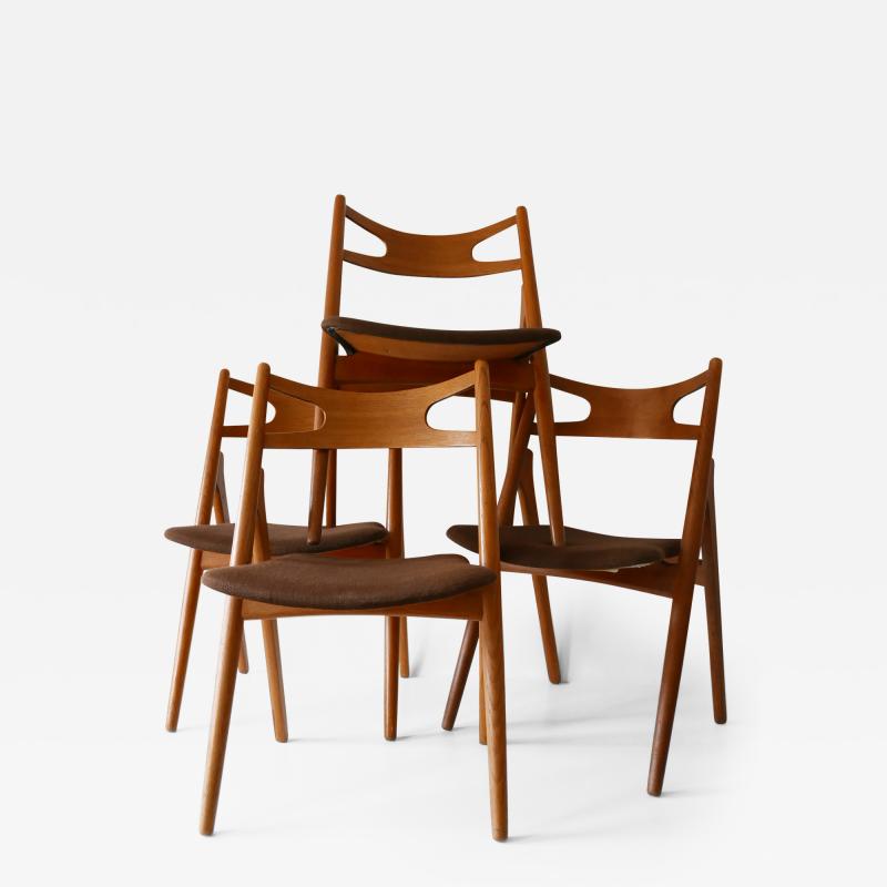 Hans Wegner Set of Four Teak CH 29 Sawbuck Chairs by Hans J Wegner for Carl Hansen S n